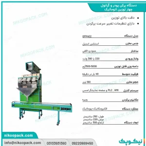 بروشور دستگاه بسته بندی/دستگاه پرکن پودر و گرانول چهار توزین 5000-500