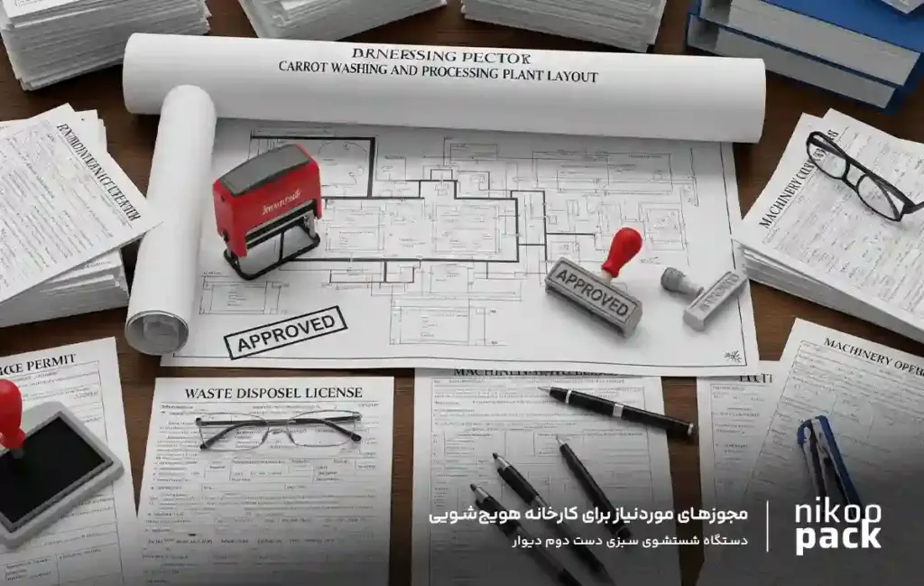 مجوزهای موردنیاز برای کارخانه هویج‌شویی