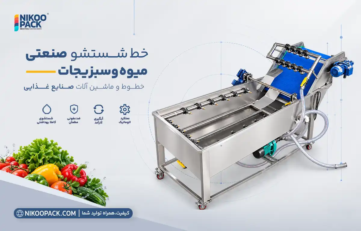 دستگاه شستشوی نوار داخل میوه و سبزیجات دستگاه شستشوی سبزی